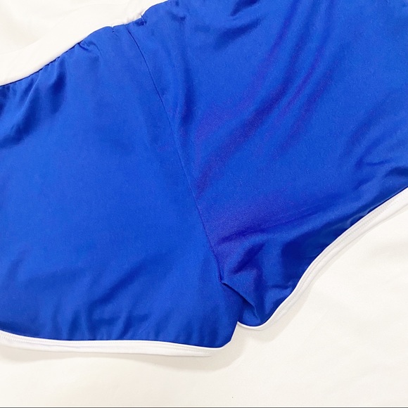 Blue & White Side Stripe Retro Athletic Shorts - Picture 7 of 8